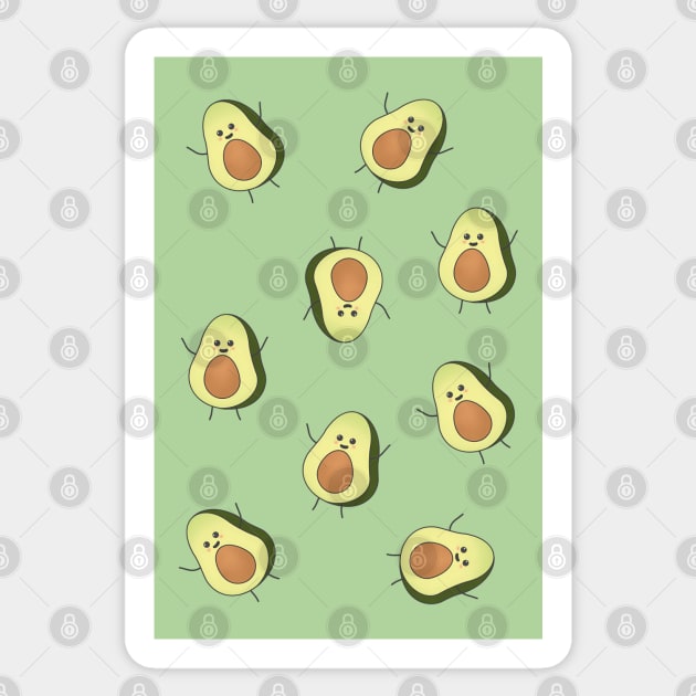 Cute avocado pattern Sticker by punderful_day